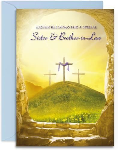 Religiöse Osterkarte für Schwester und Bruder von Olivia Samuel – christliche Osterkarte – matte Oberfläche, kunststofffrei und recycelbar – A5-Größe mit Haftklebeumschlag