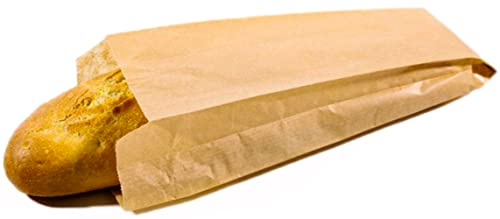 200 Bolsas bocadillo grandes (31x15cm). Bolsa papel kraft marrón para bocata pan baguette almuerzo bolleria pasteleria desayuno merienda chuches galletas fruta cumpleaños regalo boda (31x15cm 200uds)