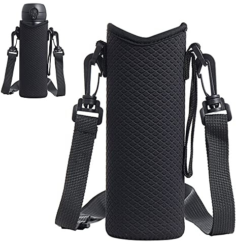 WsKingWA Water Bottle Sleeve Water Bottle Pouch Neoprene Water Bottle Carrier Cover Bag with Shoulder Strap for Outdoor Hiking Travel Drink Carrying, ect 18.5 x 6.6cm