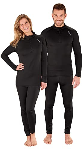FAST WAY Thermounterwäsche Herren & Damen, Fleece Funktionsunterwäsche, Thermoset mit Thermoshirt & Thermounterhose, Trockene Wärme durch Motorrad- & Skiunterwäsche, XL