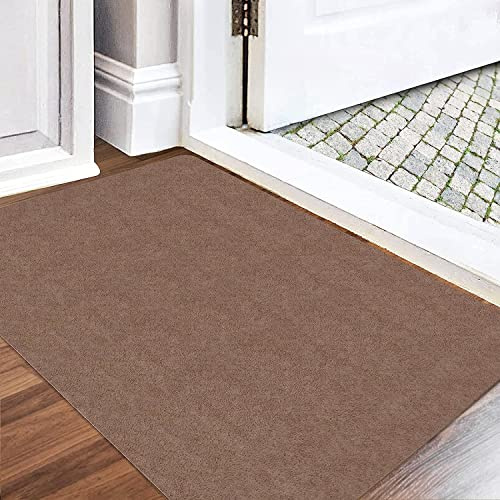 DFIONC Paillasson d'intérieur - 80 x 120 cm - Marron 01 - Lavable - Attrape la saleté