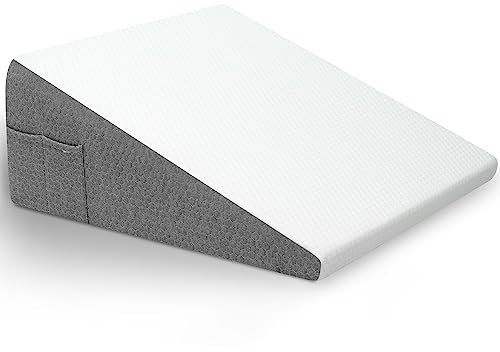 Bettkeilkissen mit Memory-Schaum-Oberseite zum Schlafen, 25,4 cm, erhöhte Unterstützung, Dreieckskissen zum Lesen und Ausruhen, Bettkissen für Beine und Rückenstütze mit waschbarem Bezug