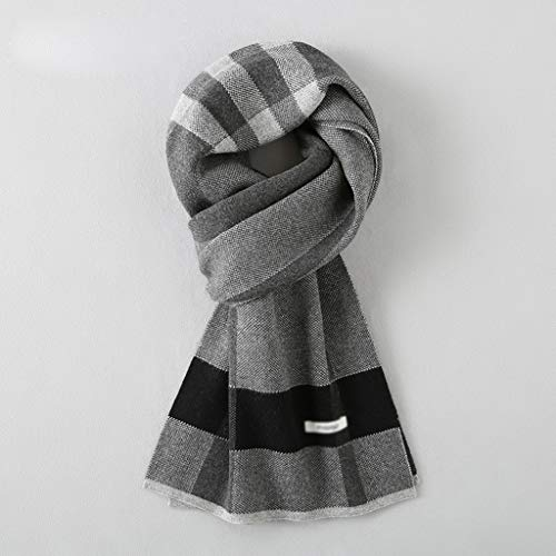 Kaschmirschal Herren Herbst und Winter koreanische Version des Wilden Karierten gestrickten Wollschals Jungen Geburtstagsgeschenk (Farbe: C)