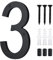 Floating 3D House Number 0-9, 10 Inch Address Numbers Acrylic House Number Large Modern House Numbers for Door Address Mailbox House Wall Outside (3, Black)=