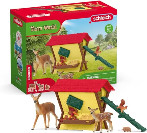 schleich 42658 Fütterung der Waldtiere, ab 3 Jahren, FARM WORLD - Spielset, 39 Teile, Mehrfarbig/Meereswellen (Ocean Tides)