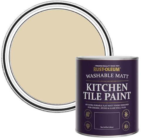 Rust-Oleum abwaschbare Küchenfliesenlack in beige mit Matt Finish - Sandgelb 750ML