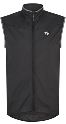Ziener Nowig Gilet Bicicletta, Mountain Bike, per attività all'aperto, Antivento, Traspirante, Impermeabile, Nero, 50 Uomo