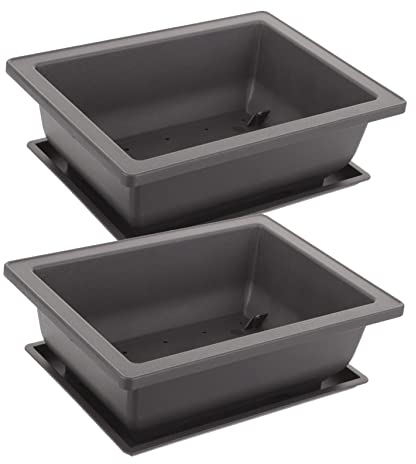VANZACK 2 Sets Blumentöpfe Aus Kunststoff mit Untersetzer Leicht & Ideal für Zimmerpflanzen Blumentöpfe & Bonsai
