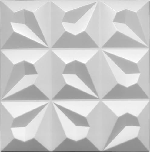 Deccart - 3D Wandpaneele 50x50 cm - Paneele Wand Wall Panels Deko Wandverkleidung Innen Panel Deckenverkleidung Decke Deckenpaneele Platten Styropor EPS-Polystyrol Tears 2 m², 8 Stück,weiß
