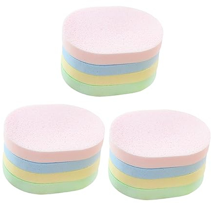 MAGICLULU 12 Stück Make Up Entferner Puderquaste Peeling Kosmetischer Gesichtsschwamm Make Up Entfernungs Puff Reinigungs Gesichtsschwamm Reinigungsschwamm Make Up Puff Make Up
