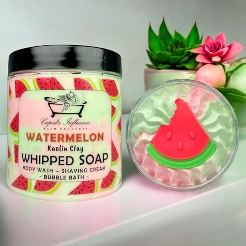 Watermelon Whipped Soap | Kaolin Clay Body Wash | Shower Fluff | Shaving Foam | Shower Cream | Bubble Bath | Luxurious Shower Whip | Watermelon Soap