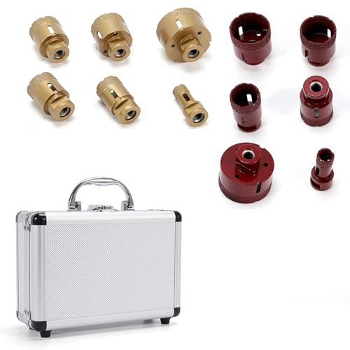 6Tg. Diamant Fliesen Bohrer Set,Speedmaster Set 8 Teil Diamant trocken Fliesbohrer M14 ø 20/35/40/45/50/68mm Porzellan Steinzeug Granit Fliesen Bohrer M14 Set