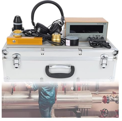 Detector de fugas de agua subterránea, detector de fugas de tuberías de agua de alta precisión, detector de fugas para detectores de agua con pantalla digital, auriculares y estuche de transporte