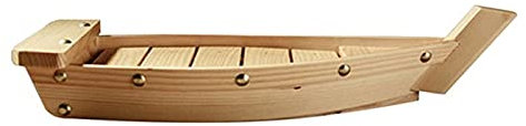 Plaque de service de sushi Plate en bois japonais Sushi Plaque de bateau Cuisine Tools Sushi Ornest de table (Couleur: Couleur en bois, taille: 33 × 15 × 6cm)