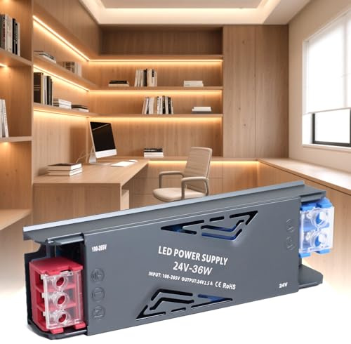 SUCIKORIO Transformador 220V a 24V 36W 1,5A Fuente Alimentacion Constante Ultrafino LED Driver Controlador AC 220V a DC 24V Fuente de Alimentación LED de Bajo Voltaje para Tira LEDs Luminarias