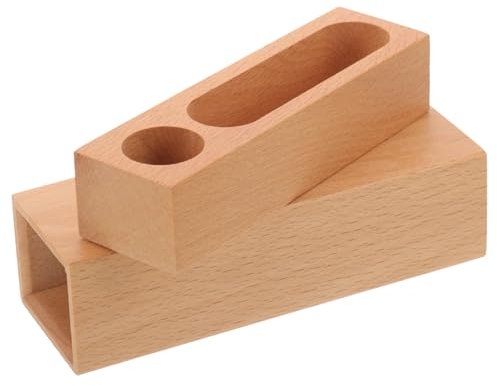 DOITOOL Aufbewahrungsbox Aus Holz Stempelkissenbox Tragbar Rechteckig Mit Deckel Reichlich Speicher Für Stempel Büro Reise Retro Stempelbehälter