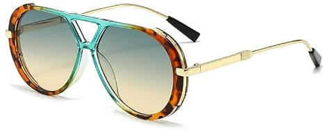 Genérico Gafas de sol de piloto de gran tamaño para las mujeres los hombres de moda, grandes de doble haz de diseño de moda retro gafas de sol retro