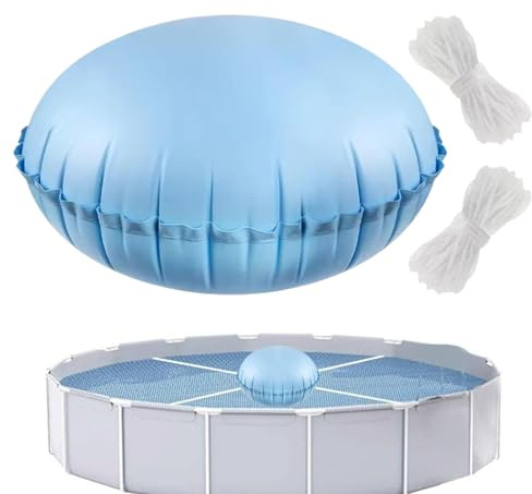 Coussin Flottant pour Piscine | Égaliseur de Glace pour Hivernage,Coussin Gonflable 1.2x1.2 m avec Corde pour Étang Lac Rivière Plage Spa