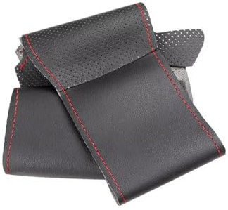 Coprivolanti Rivestimento in pelle per volante per Combo 2012-2018 Coprivolante auto(Black-red line)