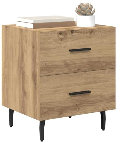 vidaXL Nachttisch 2 pcs Artisan-Eiche 40 x 35 x 47,5 cm Holzwerkstoff, Eleganter rustikaler Nachttisch, moderner Beistelltisch mit Stauraum, kompakter Organizer für Nachtelemente und Deko