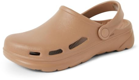 Amazon Essentials Unisex Adults' Lightweight EVA Garden Clogs for Men and Women, Tan, 8 Women/6 Men