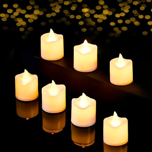 flintronic Candele a LED, 24 Lumini Candele LED, Candele Senza Fiamma con Batterie Adatte per Decorazione di Casa Camera Natale Pasqua Festa Di Matrimonio,Lampeggiante