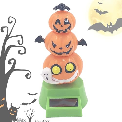 Solar Dancing Halloween Figures, Solar Powered Dancing Figure Pumpkin, Spooky Wobble Ornament, Car Interior Seasonal Party Favors for Men Women Adults Children Friends Family
