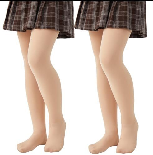 HeyUU Medias térmicas para niñas con forro para niños Leggings calentitas para ballet medias térmicas de invierno para niñas, 11-13 años