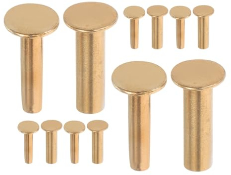 PRETYZOOM Remaches para Reparación de Mangos de Cuchillos de Cocina, 7 Pares de Remaches de 1,4 Cm de Cobre para Fijación Segura, Accesorios para Hacer Cuchillos y Bricolaje Doméstico