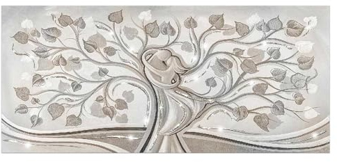 Lupia - Quadro Moderno Albero della Vita, su tela poliestere con brillantini Glitter, BRILLANT 45x100 cm ALBERO ABBRACCIO MIX capezzale Camera da Letto o per Soggiorno, Amore e Famiglia