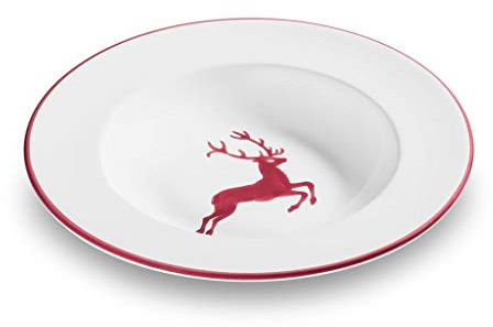 Gmundner Keramik Manufaktur 0320tsgo24 Plato Hondo Gourmet, diámetro 24 cm, Color Rojo Burdeos