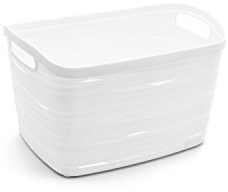 Curver Wäschekorb Dekorative Schleife Weiß Korb 24 x 16 x 12,5 cm Aufbewahrungsbox Peg Korb Kleine Teile