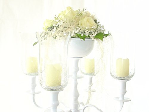 Dekowelten Blumenschale Weiss 16cm Durchm. für Kerzenleuchter Kerzenständer Wedding Ohne Blumen