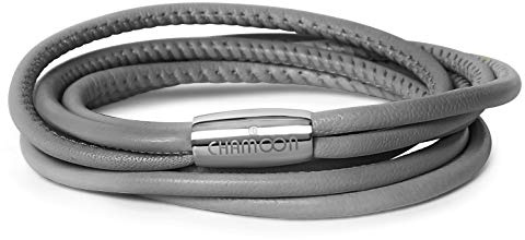 CHAMOON® Premium Lederarmband für Damen | Besonders fein & weich | Praktischer Magnetverschluss aus Edelstahl | Mit über 80 Charms erweiterbar | 7 Farben | Einfach- & doppelt-gewickelt