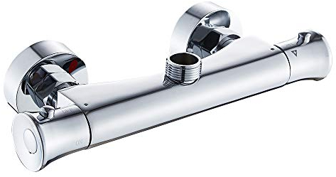 Surfmall Thermostat Duscharmatur, Duschthermostat Temperatureinstellung, Mischbatterie Brausethermostat Thermostatarmatur mit 38 °C Sicherheitstaste G3/4 Oben Auslauf (3/4 Auslauf)