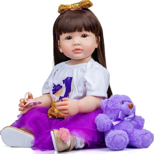 ZIYIUI Lifelike 46cm Weiche Silikon Vinyl Reborn Babypuppe Handgemachtes Echtes Neugeborenes Mädchen Rebornpuppen Geburtstagsgeschenk