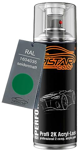 TRISTARcolor RAL 1604035 Grün seidenmatt 2K Acryl Spraydose Sprühdose Spritzlack Sprühlack 400 ml schnelltrocknend