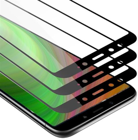 Cadorabo 3x Vidrio templado cobertura completa compatible con Xiaomi Mi A2 / 6X en TRANSPARENTE con NEGRO - Paquete de 3 Vidrio protector de pantalla en dureza 9H con compatibilidad touch 3D