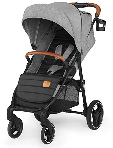 kk Kinderkraft Kinderwagen GRANDE 2020 Kinderbuggy Liegebuggy Sportwagen Großer und Bequemer Buggy Zusammenklappen mit Schlaffunktion Große Bude mit Allradaufhängung Geräumiger Sitz, Grau
