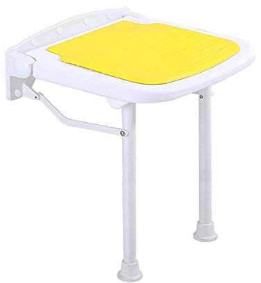 HUOQILIN Duschstuhl Mit Beinen Bad Klappstuhl ältere Kinder Bad Wand Stuhl Gang Wand Stuhl Schuh Bank ändern,Yellow