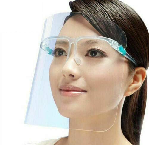 YNR Plastic Safety Face Shield - Full Face Dust Protection, Adjustable Shield Wide Visor Resistant, Spitting Anti Fog Lens, Lightweight, Portable & Easy to Carry Unisex | (10 PCS)