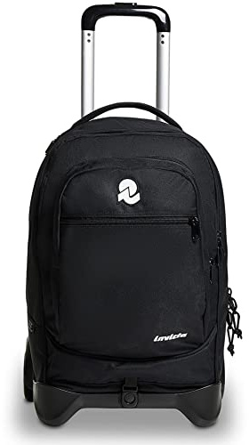 Invicta TROLLEY NEW PLUG PLAIN,Rucksack mit Trolleyfunktion,Schulranzen mit Rollen, 3 in 1, Abnehmbarer Rucksack, nachhaltige Materialienfür SchuleReisen&Freizeit, Mädchen&Jungen, schwarz Invicta Jet