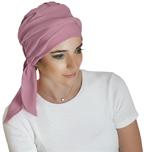 CAREBELL Smooth Turban-Mütze aus Bambus, für Chemotherapie oder Alopezie, Rosa, One size