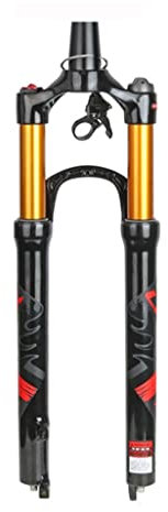 LHHL Mountainbike Federgabel 26 27.5 29 Zoll Magnesiumlegierung XC MTB Luft Gabels Fernbedienung Lockout 1-1/8 1-1/2 Ultraleicht Fahrradgabel 100mm Federweg QR 9mm Scheibenbremsen