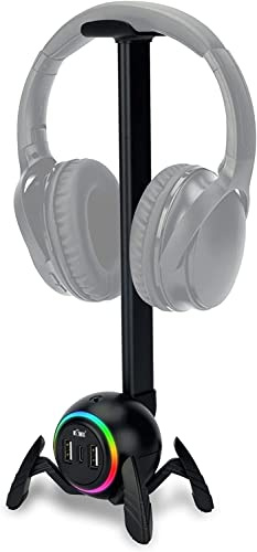 KIWIFOTOS Kopfhörerständer Spider Design Headset Halter mit USB Hub PC Gaming Zubehör für Schreibtisch Kopfhörerhalterung