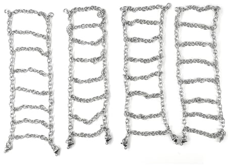 JOYSOG Lot de 4 chaînes à neige antidérapantes en métal pour voitures télécommandées Traxxas 1/18 TRX4M RC Crawler Accessoires