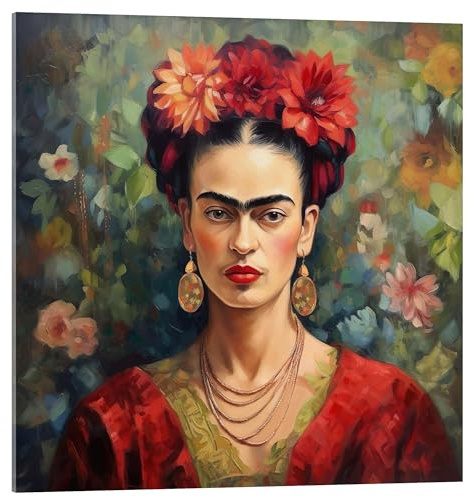 Posterlounge Frida Kahlo Vintage Acrylglasbild | 70 x 70 cm von Mark Ashkenazi Rot Wandbilder Wanddeko