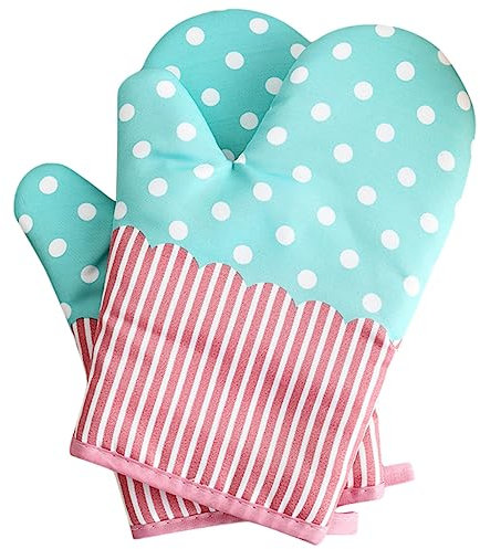 PRETYZOOM Insulated Gloves Heat Resistant Oven Mittens Microwave Glove for Baking Kitchen Cooking Hand Protection Thickened Mittens for Home Restaurant