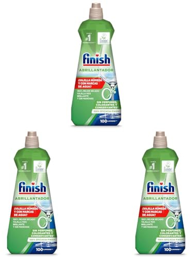 Finish 0% Abrillantador Sin perfume para lavavajillas - formato 400 ml - 100 lavados (Paquete de 3)