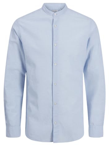 JACK & JONES Jjebreeze Band Ls Sn Chemise à Manches Longues pour Homme, Chambray Blue., XL